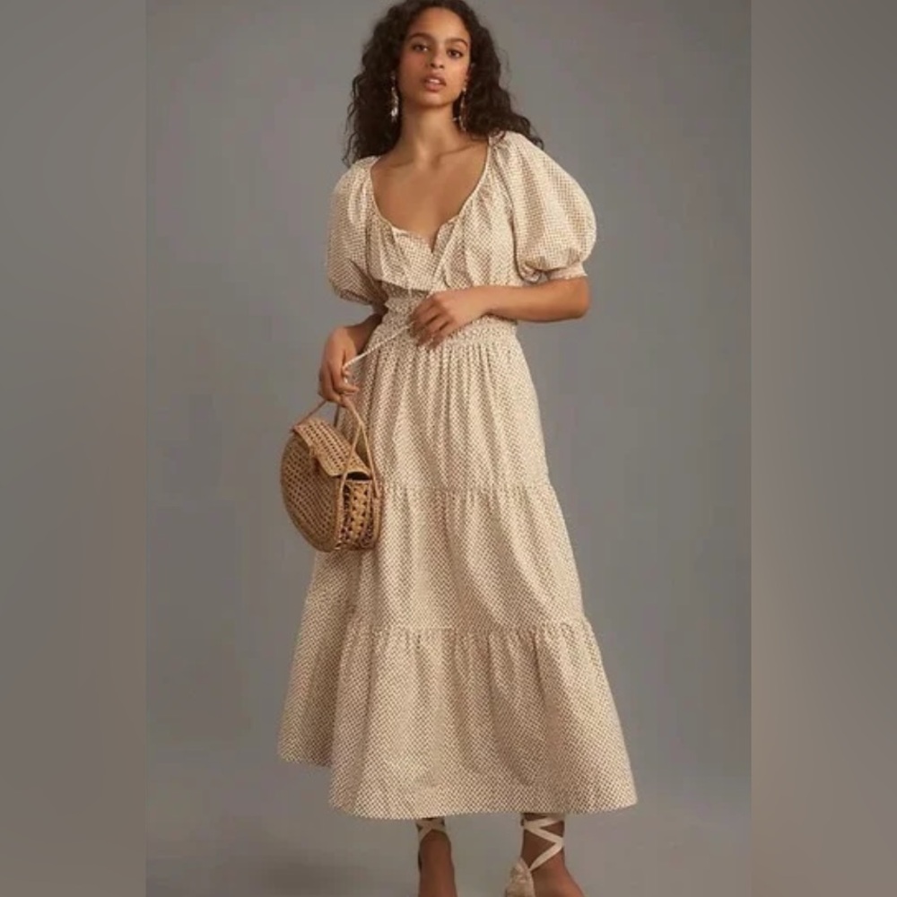 Anthropologie Somerset maxi puff sleeve -small petite